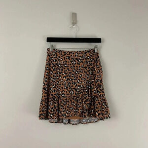 Rails Maci Ruffle Wrap Skirt in Golden Leopard Size Small